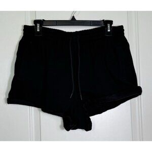 Pink Victoria's Secret Fleece Classic Shorts Womens Large‎ Black Sweat shorts